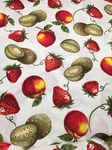 Large Print Strawberry Apple Kiwi On Cream 5Y X 44"W Us Liberty Fabrics. Fixed Price $55.00.