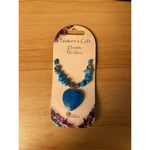 British Fossils Natures Gift Howlite Necklace Blue Heart Pendant Dyed Turquoise. Fixed Price $10.00.
