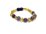 5.5 Inch Baltic Amber Bracelet Polished Lemon Amethyst Newborn Baby Toddler. Fixed Price $20.00.