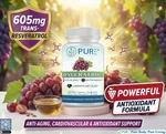 Pure Resveratrol +, 605MG, Polyphenols, Heart, Anti-aging, Antioxidant, Caps!. Fixed Price $22.41.