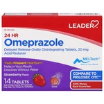 Leader Omeprazole Acid Reducer Tablet 24 Hr Relief Strawberry Flavor 20 Mg 14 Ct. Fixed Price $18.81.