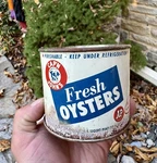 Vintage 12 Oz Capn John Fresh Oysters Tin Can Atlantic Pacific Tea Co New York. Fixed Price $24.99.