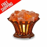 Salt Lamp Himalayan Wooden Basket Frame 9LB Pink For Bedroom. Fixed Price $39.99.