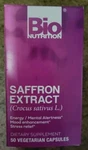 Bio Nutrition Saffron Extract 50 V. Caps Mood, Energy, Mental Alertness Support. Fixed Price $23.88.