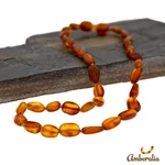 Baltic Amber Necklace Olive Shape - Safety Clasp Infant Raw Cognac. Fixed Price $20.99.