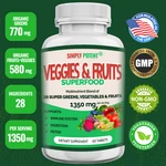 Greens, 28 Organic Veggies & Fruits, Superfood Tablets For Overall Health. Fixed Price $21.99.
