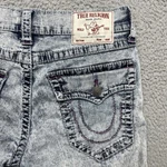 True Religion Ricky Shorts Mens 32 Blue Denim Acid Wash Raw Hem Relaxed Stretch. Fixed Price $59.99.