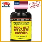Organic Royal Jelly, Ginseng & Bee Pollen: 90-CAPSULE Child Wellness Supplement. Fixed Price $24.61.