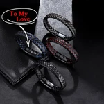 To My Love Leather Magnetic Clasp Bracelets For Women Cuff. Fixed Price $12.99.