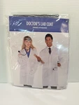 Medical Drs Lab Coat Adult Costume Cosplay Sz Up To 42 Unisex Bttns Pkts 12403. Fixed Price $15.99.