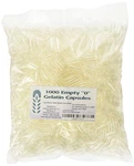 1000 Bulk "0" Empty Gelatin Capsules Usa-made Resealable Bag. Fixed Price $18.69.