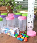 10 Plastic 2OZ Party Candy Pill Bottles Screw Cap Rx #4314 Decojars. Fixed Price $16.85.