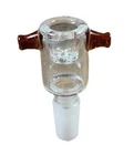 14MM Clear Male Glass Bowl Piece Built In Ashcatcher Brown Thumb Nubs. Fixed Price $9.98.