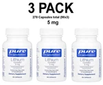 Pure Encapsulations, 3 Pack, Lithium (orotate), 5 Mg, 90 Capsules Each. Fixed Price $96.99.