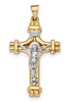 Inri Designer Crucifix Pendant 14K Two-tone Gold. Fixed Price $1144.75.