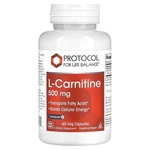 Protocol For Life Balance, L-carnitine, 500 Mg, 60 Veg Capsules Ex: 08/2028. Fixed Price $59.94.