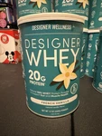 Designer Whey Natural 100% Protein Powder French Vanilla, 12OZ. Fixed Price $20.00.