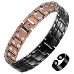 Feraco Men's Copper Magnetic Bracelet And Ring Elegant 99.99% Solid Black. Fixed Price $41.72.