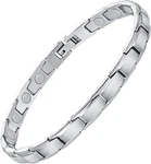 Feraco Magnetic Bracelet For Women Titanium Steel Silver. Fixed Price $28.47.