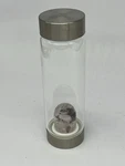 Vitajuwel Via Wellness Gemstone Water Bottle Rose Quartz Purple Crystals 16.9OZ. Fixed Price $31.45.