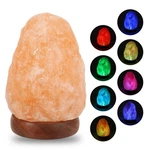 Himalayan Salt Lamp 3-4 Lb Multi-color Pink Rock Wooden Base Home Cor. Fixed Price $20.00.